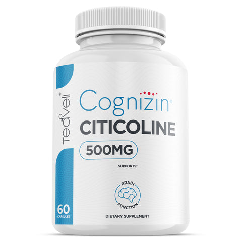 Teaveli Cognizin Citicoline- 500mg CDP Choline Capsules - 60 Servings