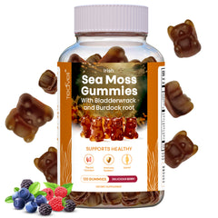 Premium Sea Moss Gummies with Bladderwrack and Burdock Root – Vegan Friendly - 120 Gummies