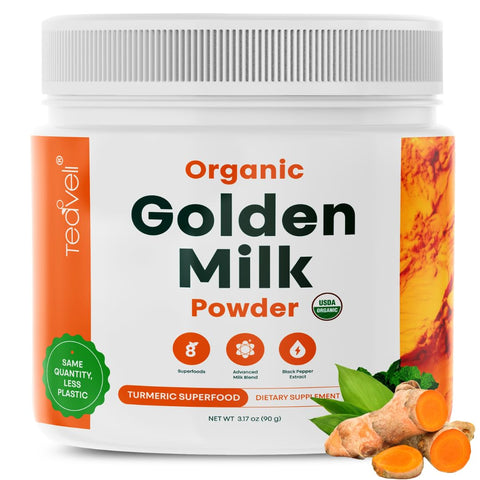 Leche dorada en polvo orgánica certificada por el USDA con nueve superalimentos