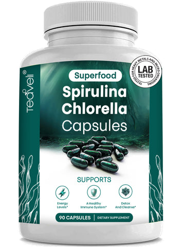 Organic Spirulina Chlorella - 90 Capsules
