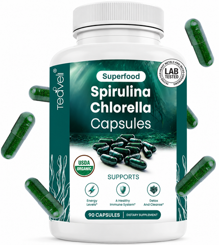 Organic Spirulina Chlorella - 90 Capsules