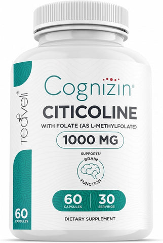 Teaveli Cognizin Citicoline 1000mg Capsules with L-Methylfolate Folate