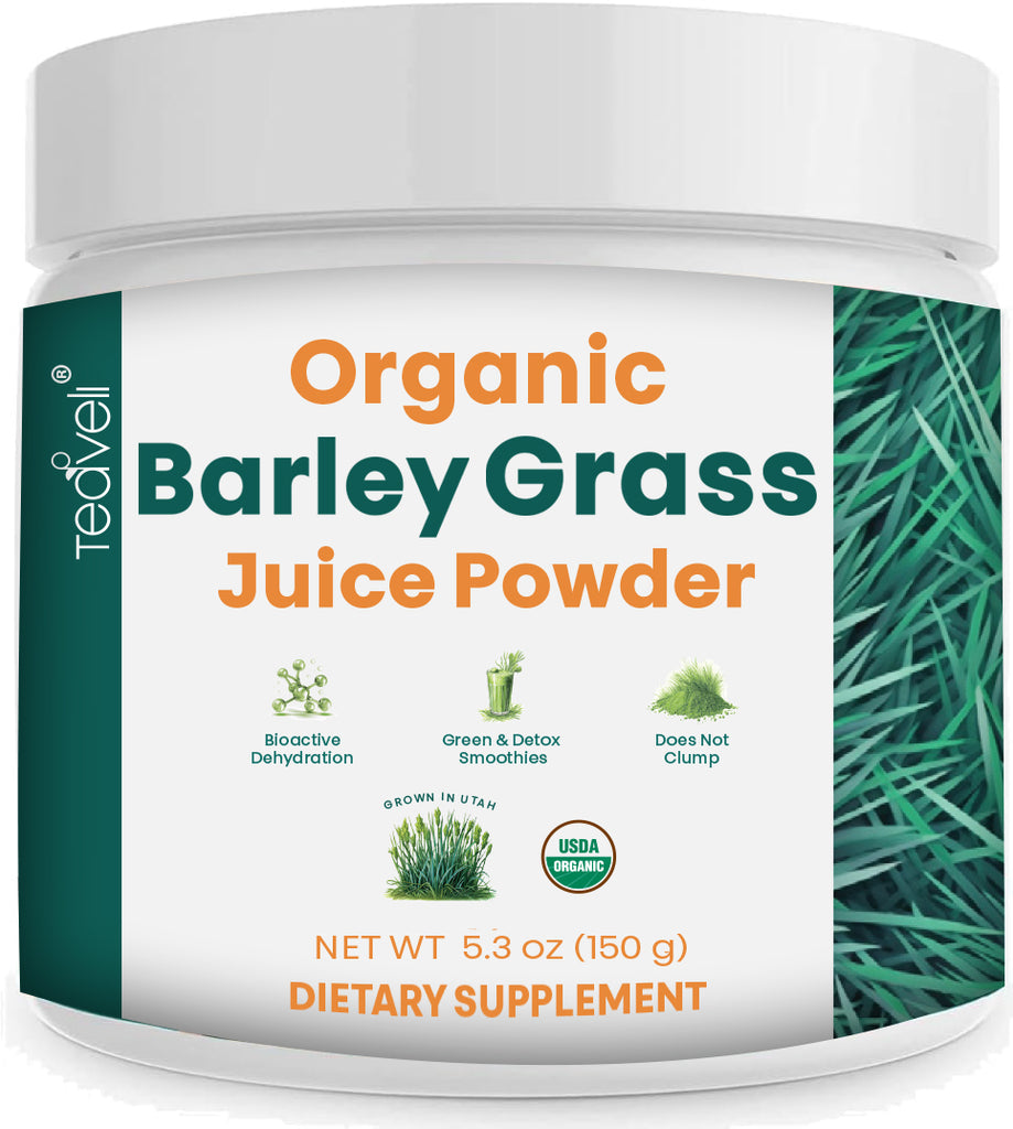 Teaveli® Organic Barley Grass Juice Powder For Detox & Green Smoothies Does Not Clump Teaveli
