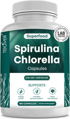 Espirulina Clorella Orgánica - 180 Cápsulas 